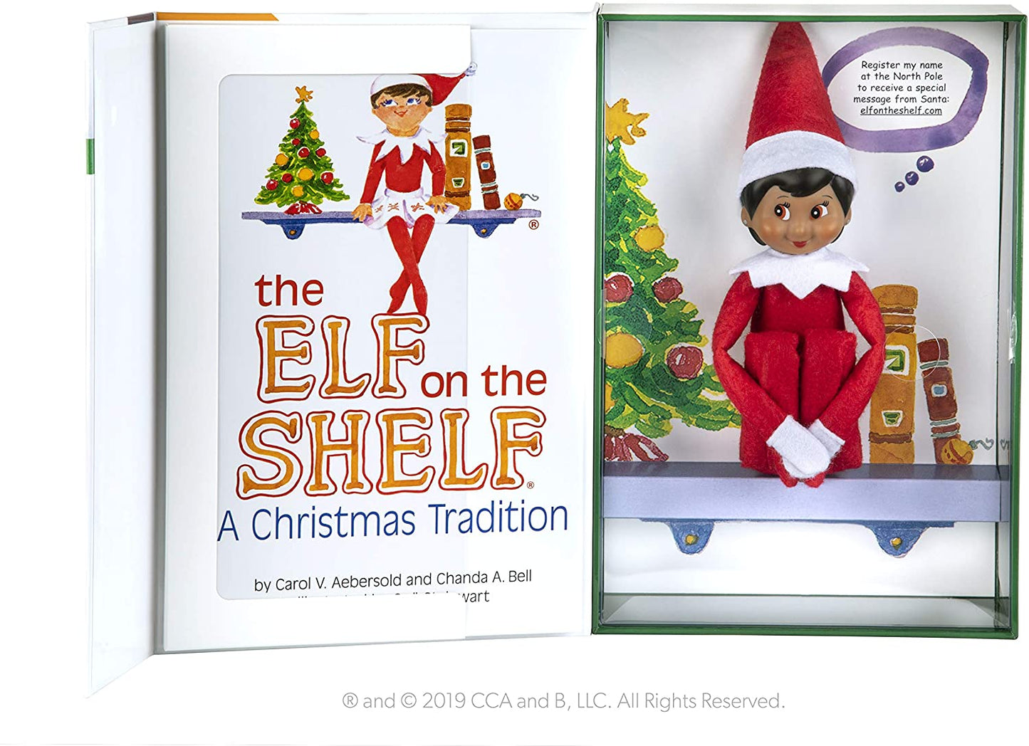 The Elf on the Shelf EOTGIRD3 A Christmas Tradition Girl Dark Tone Includes Doll, Book & box