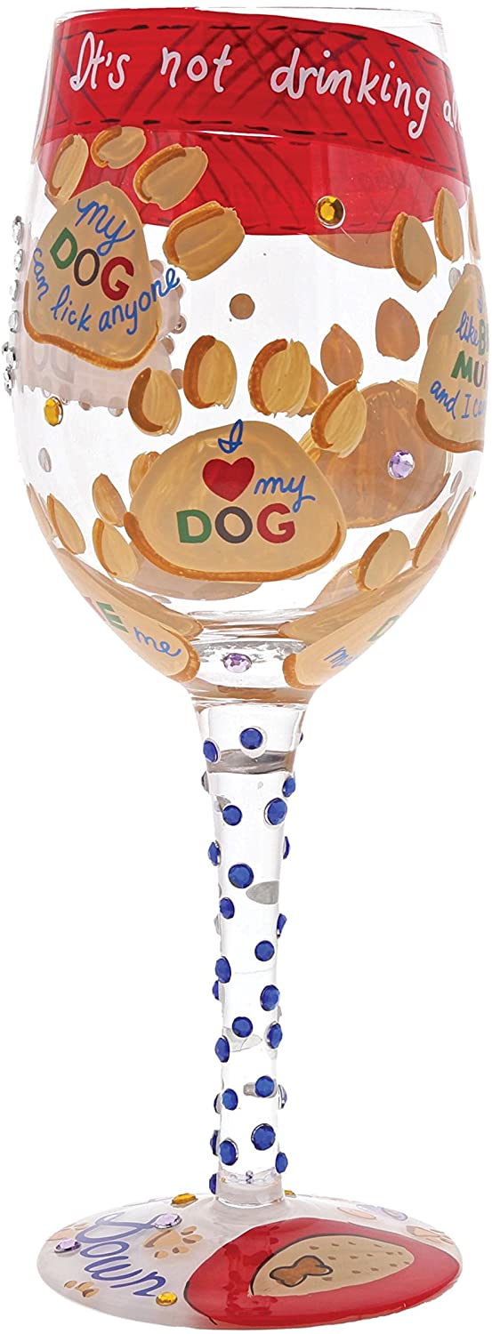 Enesco 4054092 Wine Glass Love My Dog