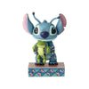 Enesco 4059741 Disney Jim Shore “Lilo and Stitch” Stich and Frog Stone Resin  4 Inches, Multicolor