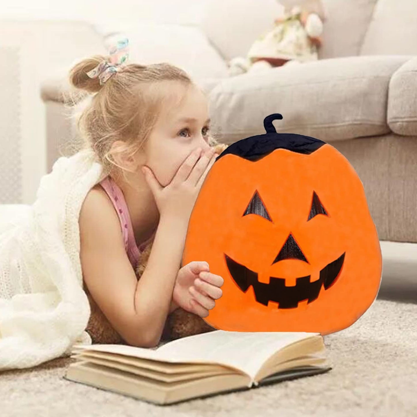 13 Inches Pumpkin Plush Toy Cute Jack-o-lantern Plushies Soft Pillow for Kids
