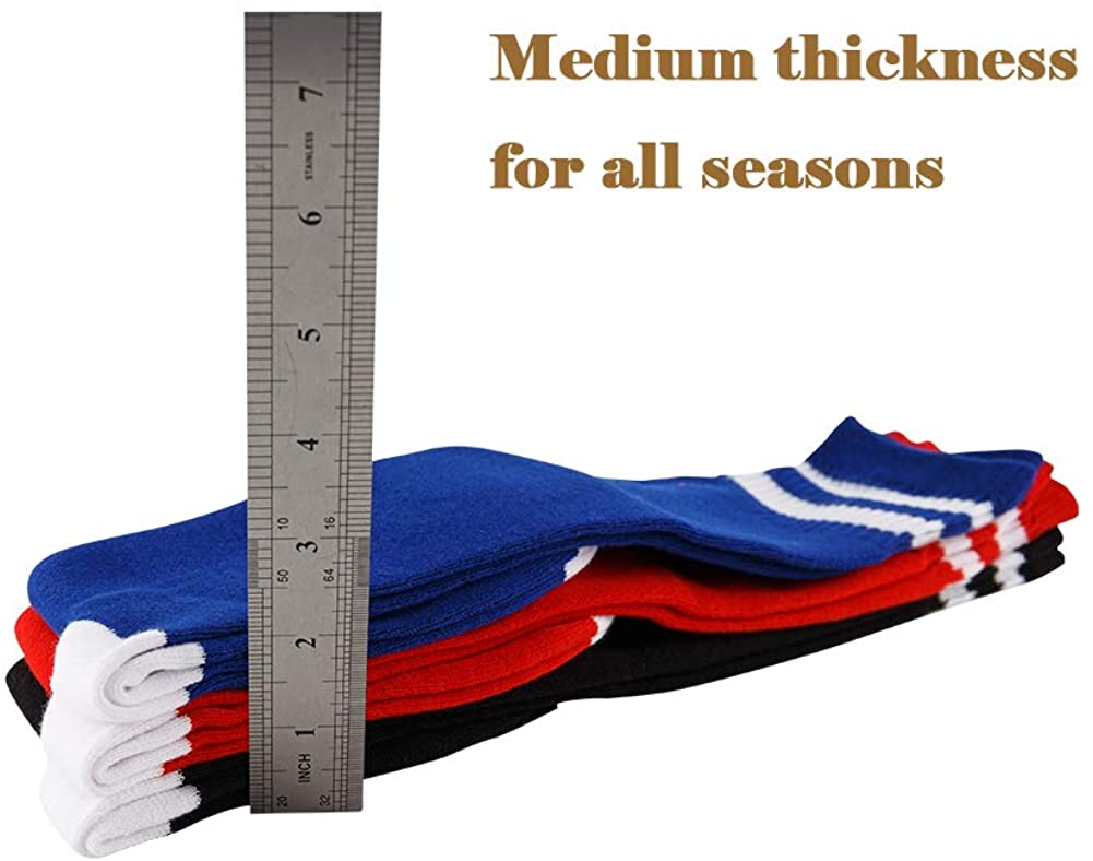 SocksDiary Knee High Soccer Socks for Kids Cotton Blend
