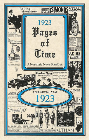PAGES OF TIME 1923 A Nostalogic Look Back in Time