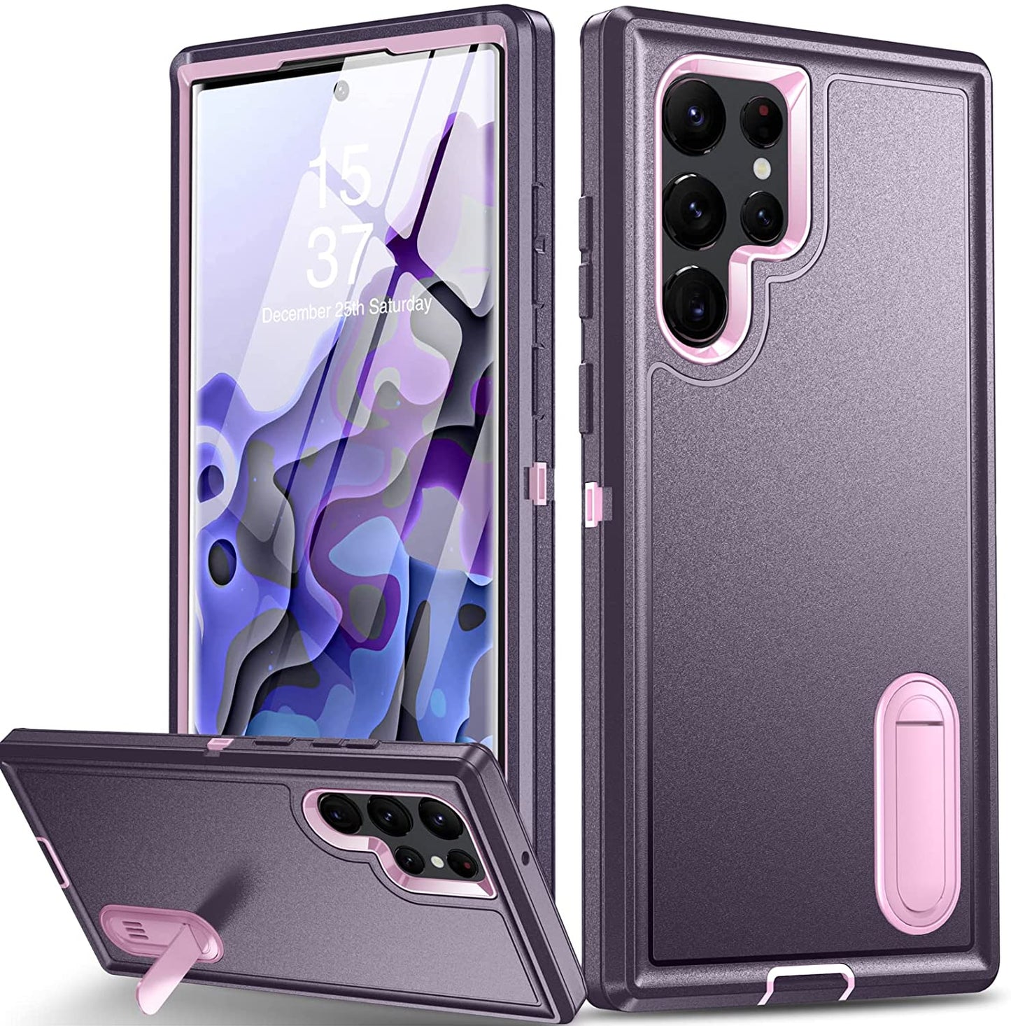 Samsung Galaxy S22 Ultra Case with Kickstand, Anti-Scratched Durable Rugged Phone Case