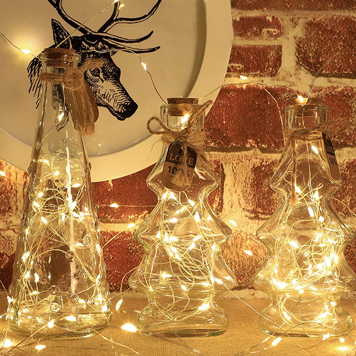 Fairy Lights Battery Operated,60 LED Mini Silver Copper Wire String Lights, IP65 Waterproof