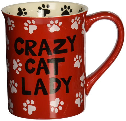 Enesco 4026109 Our Name Is Mud by Lorrie Veasey Crazy Cat Lady Mug, 4-1/2-Inch