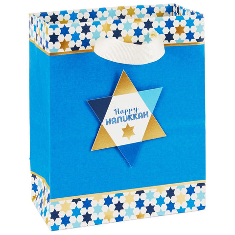 HMK CHR - Star of David on Blue Small Hanukkah Gift Bag