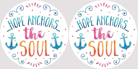 Clementine 4041 Hope Anchors the Soul Car Coasters Set of 2