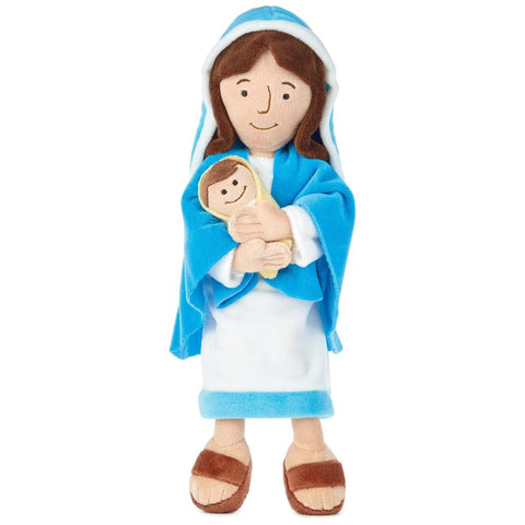 Hallmark 1KID1124 Mother Mary Holding Baby Jesus Stuffed Doll