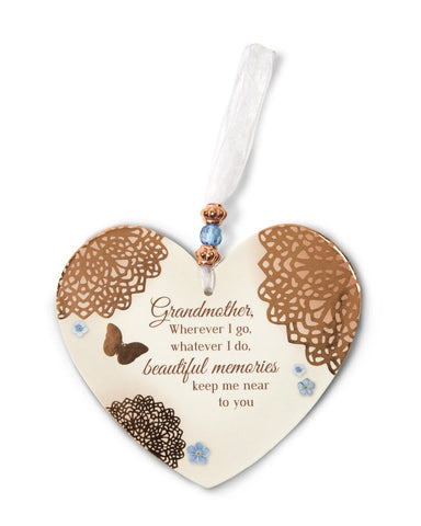 Pavilion 19038 Memories of Grandmother 4" x 6" Heart-Shaped Ornament