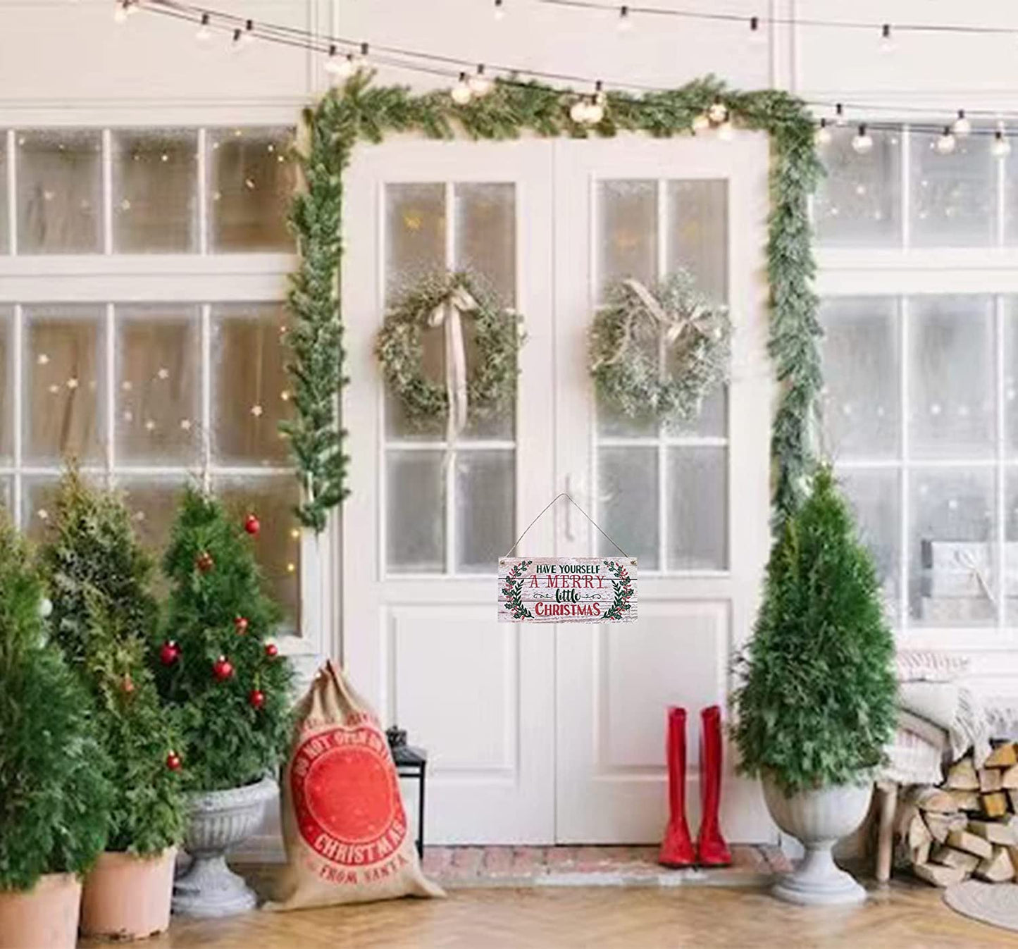 Christmas Décor Wood Hanging Sign Merry Christmas