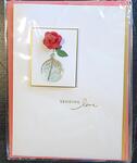 Papyrus Rose In A Dotted Vase Valentine Card