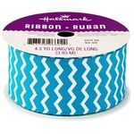 4YD ROLL TURQUOISE/WHITE CHEVRON RIBBON