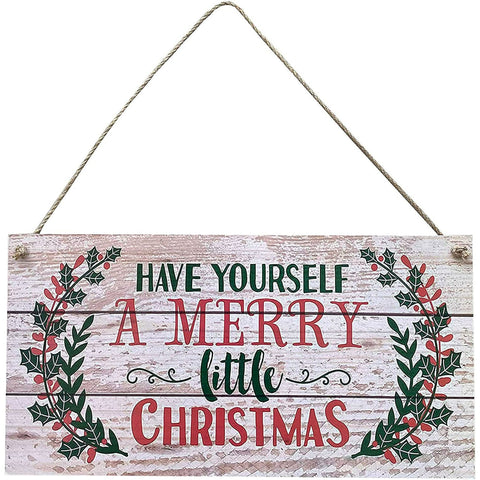 Sufandly Christmas Décor Wood Hanging Sign Merry Christmas