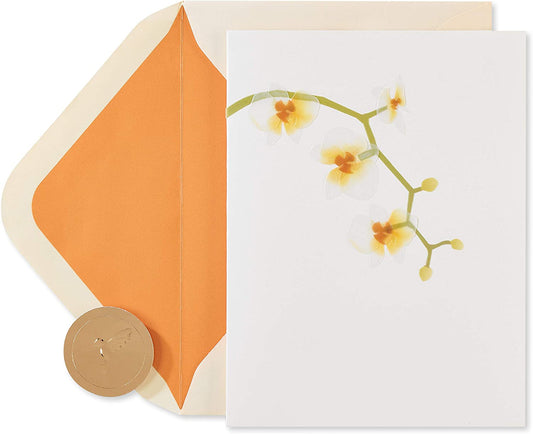 Papyrus White Orchid Blank Card