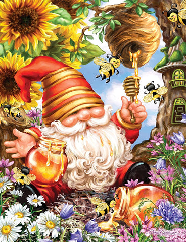 Springbok 33-01651 Jigsaw Puzzle Gnome Worries Bee Happy 500 Piece - Made in US