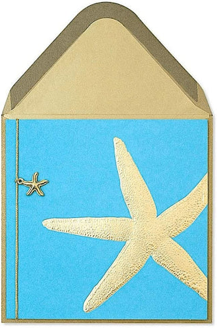 Papyrus Gold Starfish Blank Card