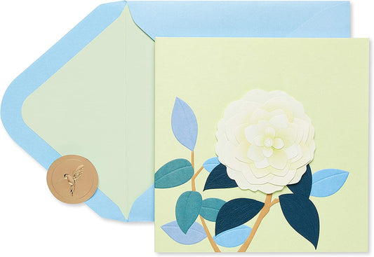 Papyrus White Rose Blank Card