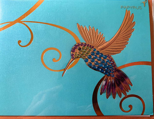 Papyrus Gem Hummingbird Blank Card