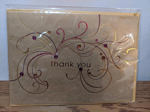 Papyrus Flourishes With Gems Card