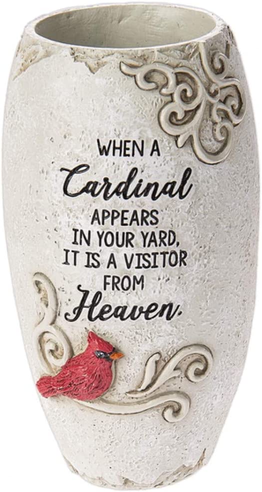 Ganz ER67675 "When a Cardinal Appears in Your Yard, It is a Visitor from Heaven" Memorial Vase