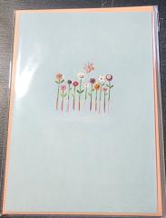 Papyrus Flowers W/ Butterfly Blank Card