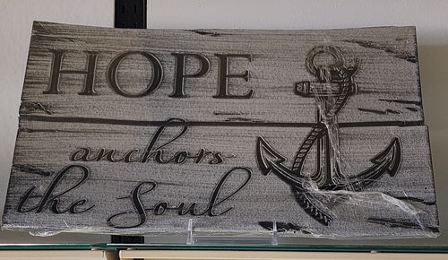 Hope Anchors the Soul | Rustic Wall Plaque ( Earth )