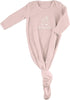 Stephan Baby Girls' Baby Sleeper Newborn Knotted Gown, Pink Bunnies, Oh Hey Baby, Fits 0-6 Months