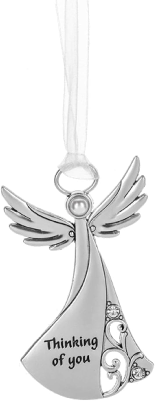 Ganz Faith Makes All Things Possible Hanging Ornament, 3.25-inch Height, Silver, Zinc, Polypropylene, Glass