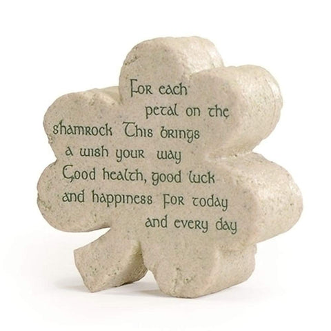 Roman Giftware Inc, Irish & Celtic Collection, 3" H FAITHSTONE Shamrock,Religious, Inspirational, Durable (3x3x1)