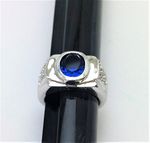 R.S. Covenant 2337 Men's Synthetic Sapphire & Cz Ring Size 11  LOC 91