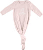 Stephan Baby Girls' Baby Sleeper Newborn Knotted Gown, Pink Bunnies, Oh Hey Baby, Fits 0-6 Months