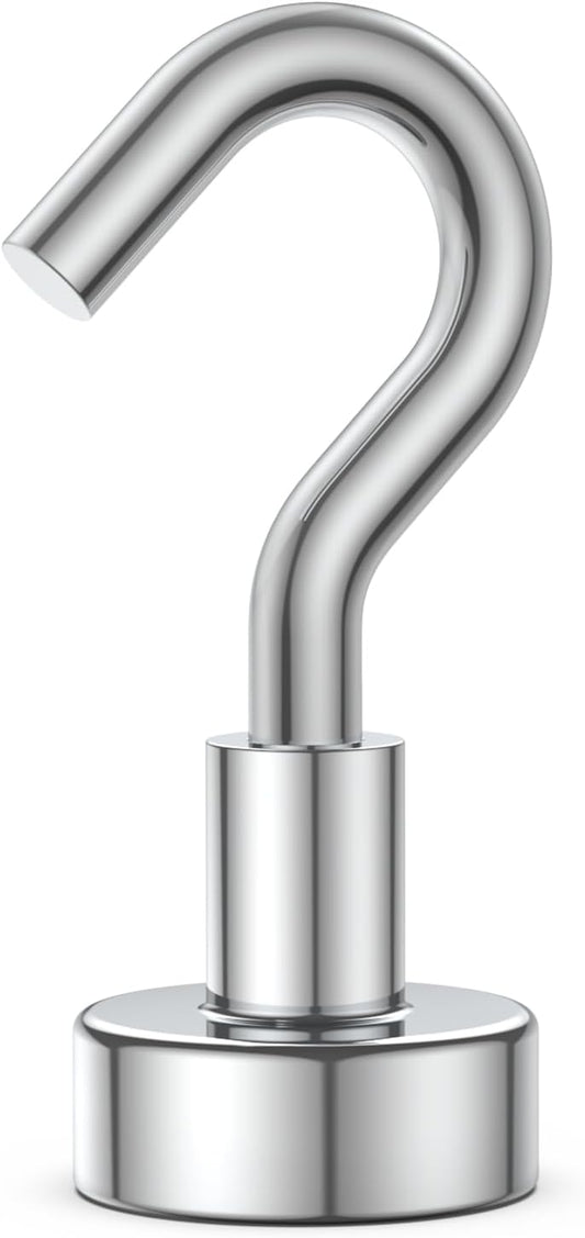 2LB Magnetic Hooks, Heavy Duty Rare Earth Neodymium Magnet Hooks with Nickel Coating, Cruise, Kitchen, Home (1Packs, 02)