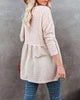 Women's Waffle V Neck Tunic Peplum Flowy Long Sleeve Pullover Sweaters Khaki, Small