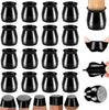 16Pcs Chair Leg Floor Protectors, Silicone Rubber Furniture Feet Covers, Reduce Noise, Small, Black