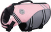 Vivaglory New Sports Style Ripstop Dog Life Jacket with Rescue Handle Sakura Pink, Medium