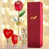 Icreer 24k Gold Rose Gifts for Her with Crystal Angel & Stand and Engraved Pendant