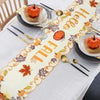 Hexagram Embroidered Fall Table Runners, Cutwork Maple Leaves and Fall Dress Scarves Pumpkin 13"x69"