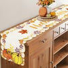 Hexagram Embroidered Fall Table Runners, Cutwork Maple Leaves and Fall Dress Scarves Pumpkin 13"x69"