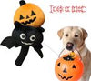 Halloween Dog Toys for Small Dog, 2pcs Dog Teething Toys Cute Pumpkin and Bat Shaped, Soft Plush