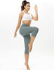 Eterty Laveri Women's Brushed Naked Feeling Capri Leggings Casual/Yoga/Workout Agave Green, Large
