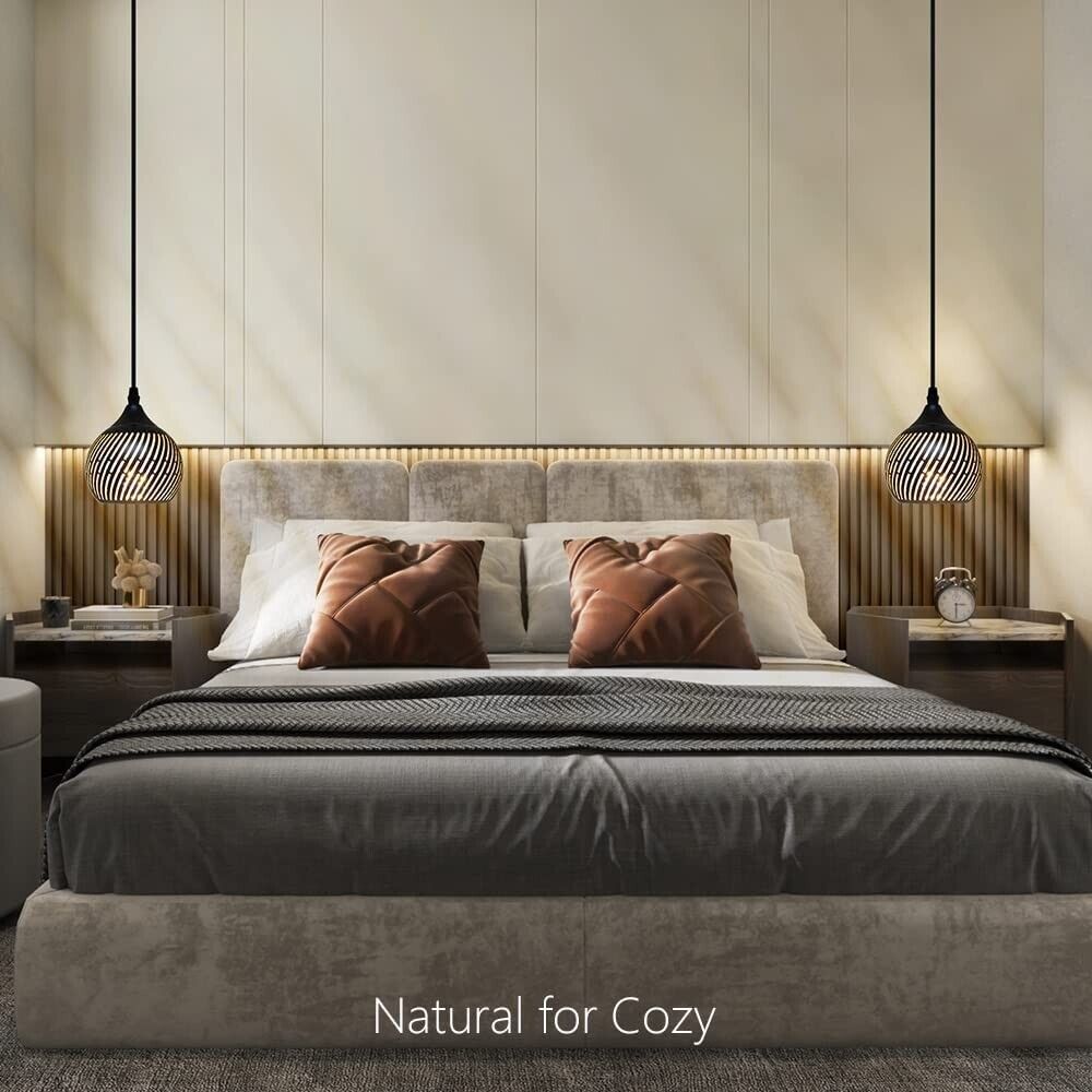 Mini Black Pendant Light, with 3 Colors Corn Light, 32'' Adjustable Cord