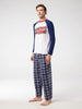 SIORO Christmas Pajamas, Size 4T, Blue and White Plaid, "Merry Christmas"