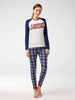 SIORO Christmas Pajamas, Size 4T, Blue and White Plaid, "Merry Christmas"