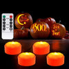 Collabell Halloween LED Pumpkin Lights with Remote Timer Battery Operated Jack-O-Lantern Décor, 4Pck