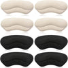 Heel Grips Liner Cushions Inserts for Loose Shoes Self-Adhesive Heel Protectors, 4Pack Black + Apricot