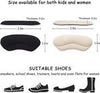 Heel Grips Liner Cushions Inserts for Loose Shoes Self-Adhesive Heel Protectors, 4Pack Black + Apricot