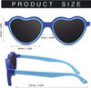 Acbluce Baby Toddler Infant TPEE Sunglasses Flexible for Kids Age 0-3 UV Protection, Blue Heart