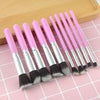 10 Pc Soft Kabuki Liquid Cream Pink Makeup Brush Set with Cruelty-Free Synthetic Fiber Bristles