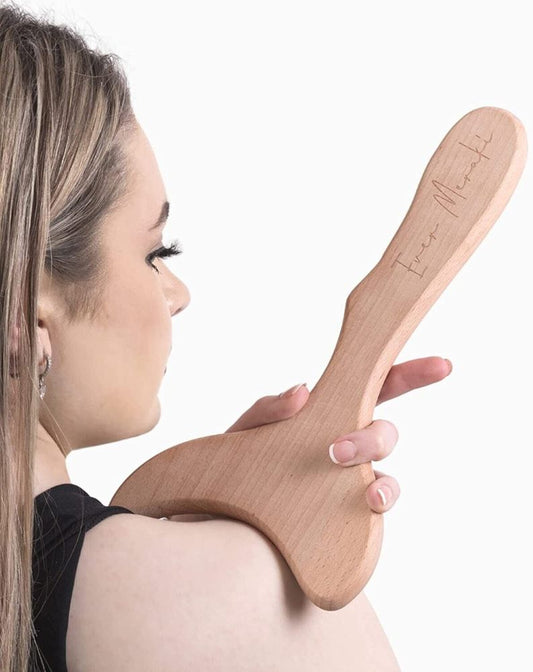 Ever Meraki Wooden Lymphatic Drainage Tool - Body Gua Sha Paddle for Anti Cellulite