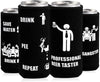 Funny Slim Can Cooler Sleeves (4 Pack) for 12 Oz Drinks Skinny Can Cooler Premium Soft Drink Coolies